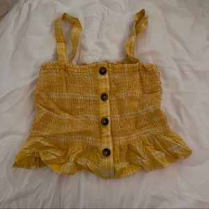 Hollister Yellow Gingham Tank Top